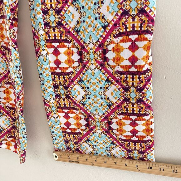 Stoosh Boho Pull On Pants Womens Size S Wide Leg Crochet Waist Flowy Colorful - Picture 10 of 12